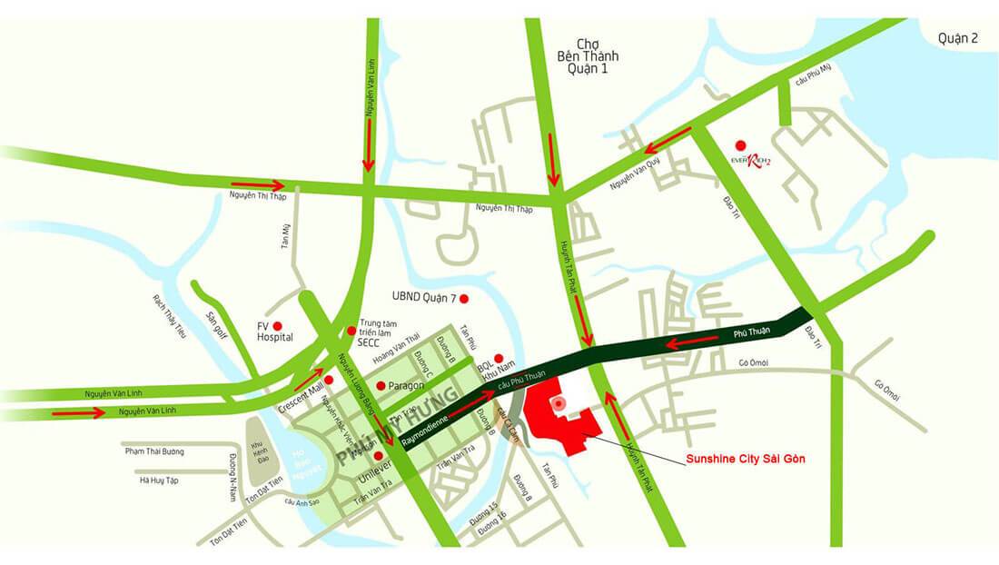 vị trí căn hộ sunshine city saigon quận 7