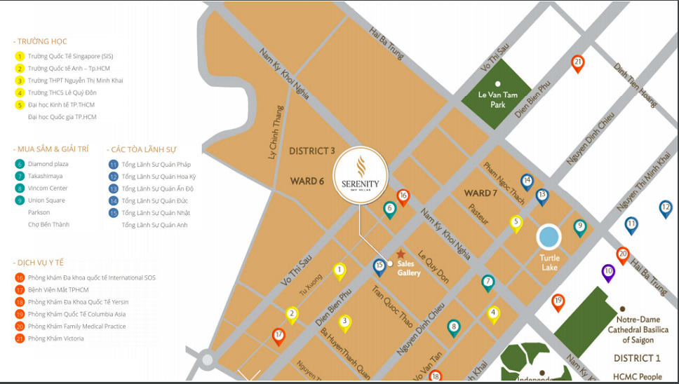 vị trí căn hộ serenity
