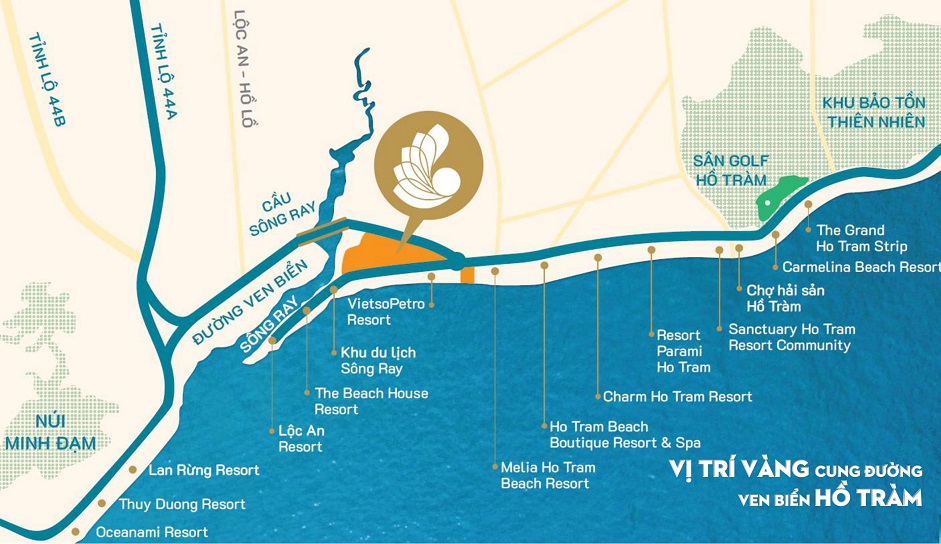 vị trí dự án ho tram complex