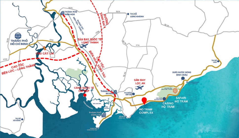 vị trí dự án ho tram hung thinh