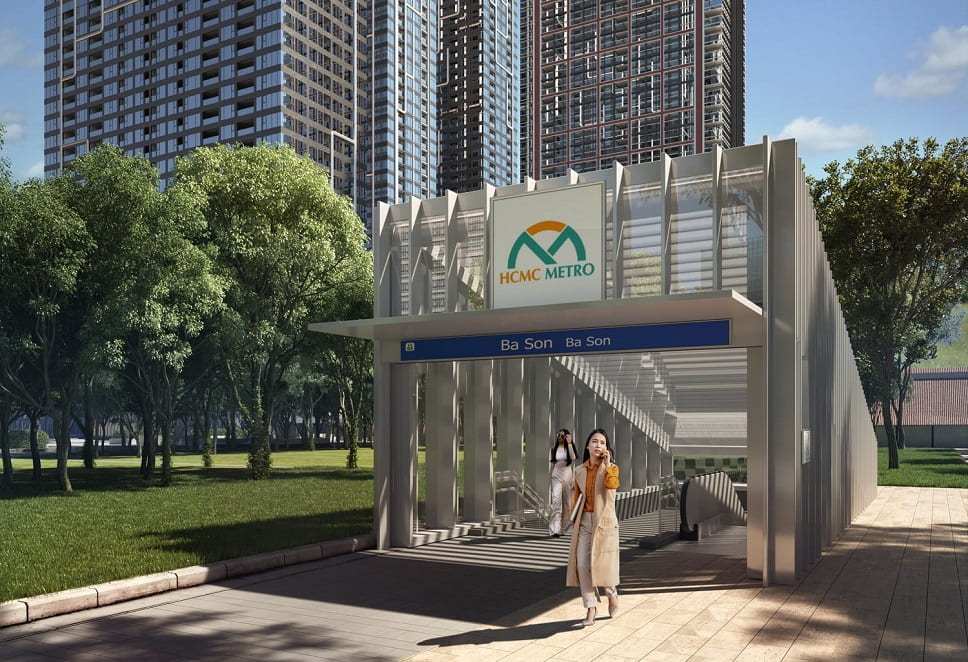 ga tàu metro bason tại grand marina