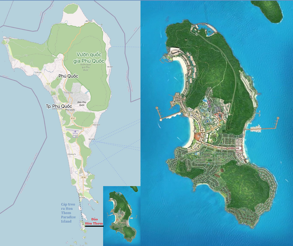 vị trí dự án hon thom paradise island phú quốc