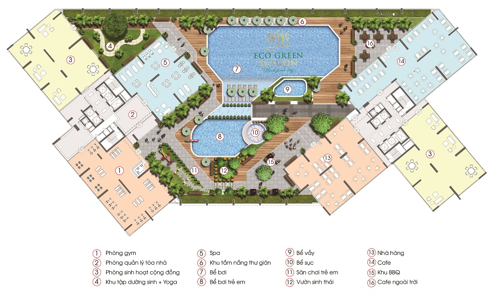 tiện ích tại tầng 3 HR2 ecogreen