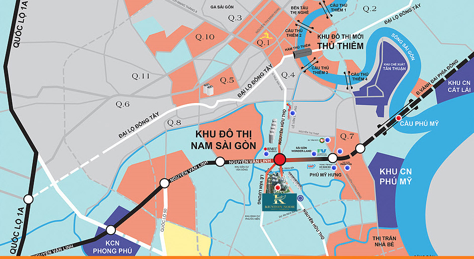 vị trí căn hộ kenton node quận 7