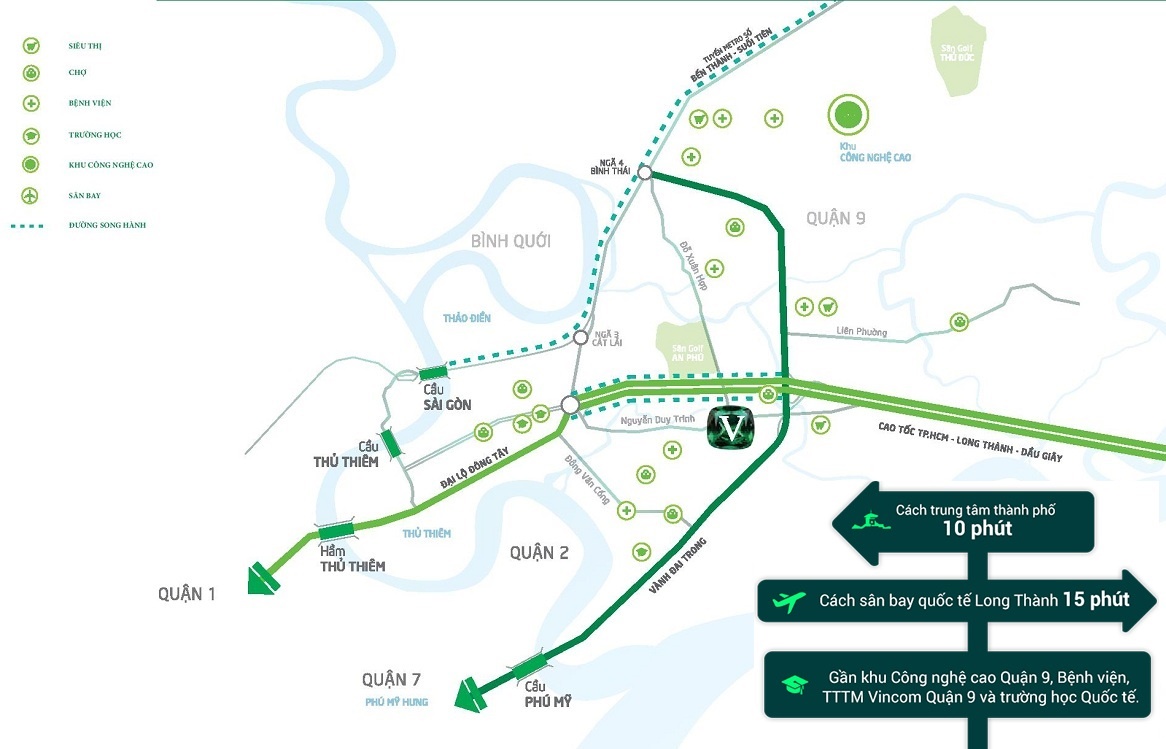 vị trí biệt thự venica khang điền