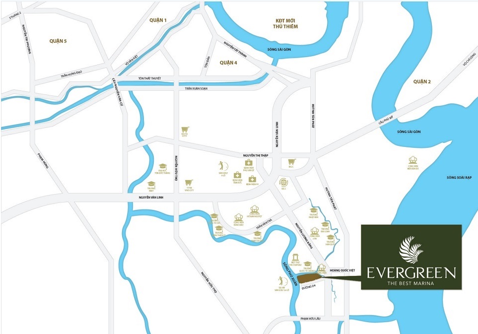vị trí dự án evergreen tài nguyên quận 7