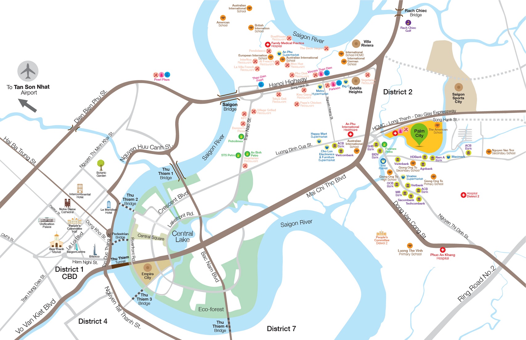 vị trí dự án palm city quận 2