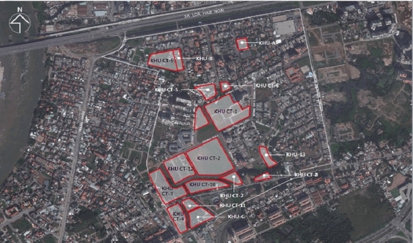 Mặt bằng tổng thể từng phân khu 