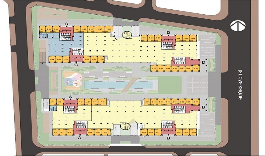 Mặt bằng tầng dịch vụ (tầng 01)