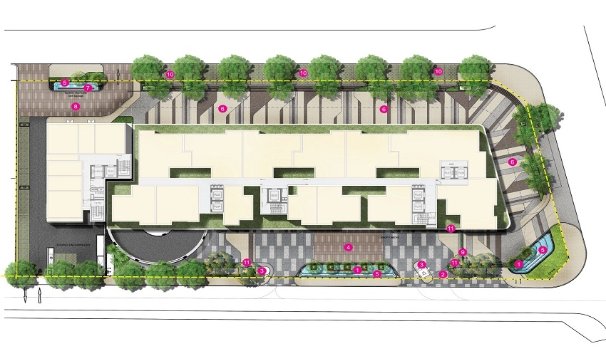 Mặt bằng cảnh quan tầng trệt