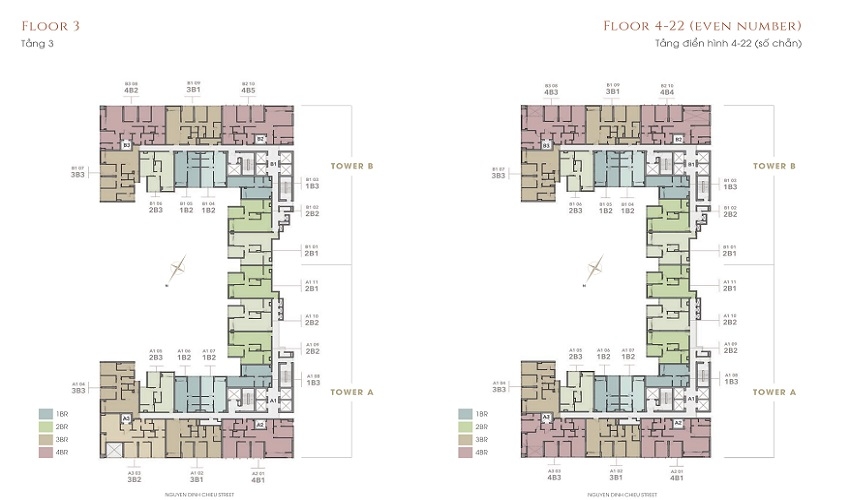 Mặt bằng tầng điển hình chẵn (T4-22)