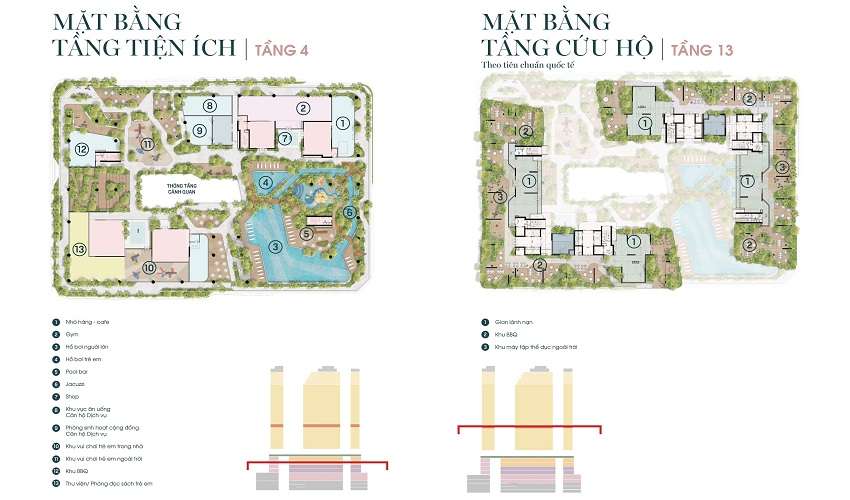 Mặt bằng tầng tiện ích